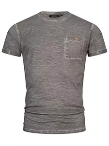 Indicode T-Shirts Indicode Herren INKilmon T-Shirt mit Rundhals-Ausschnitt aus 100% Baumwolle | Herrenshirt Sommershirt