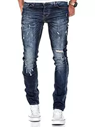 Amaci&amp;Sons Jeans Amaci&amp;Sons Herren Strech Destroyed Slim Fit Denim Jeans Hose 7500