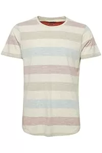 b BLEND T-Shirts Blend BHEfkin Herren T-Shirt Kurzarm Shirt mit Streifen Rundhals-Ausschnitt Baumwollmischung Regular fit