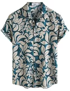 VATPAVE Hemden VATPAVE Herren Hawaii Hemd Männer Kurzarm Sommer Freizeithemd Casual Strand Blumen Hawaiihemd