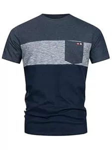 Indicode T-Shirts Indicode Herren INSprings T-Shirt mit Rundhalsausschnitt und Brusttasche | Herrenshirt Sommershirt