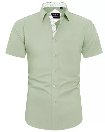 J.VER Hemden J.VER Herren Hemd Kurzarm Freizeithemd mit Tasche Regular fit Businesshemd Bügelleichte Oberteile Männer Modern