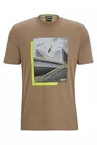 BOSS T-Shirts BOSS Herren Tee 10 T-Shirt aus elastischem Baumwoll-Jersey mit Foto-Print