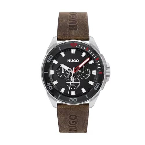 HUGO Uhren HUGO Multi Zifferblatt Quarz Uhr für Herren Kollektion #Fresh mit Leder- oder Edelstahlarmband