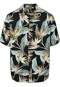 Urban Classics Hemden Urban Classics Blossoms Resort Shirt, Männer Hemd, erhältlich in black/blossom, Größen S bis XXL