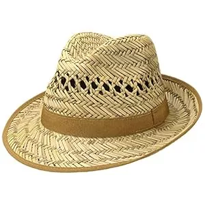 Lipodo Hüte & Mützen Lipodo Carovigno Vented Crown Strohhut - Fedora-Design - Sonnenhut mit luftigem Muster - Unisex Frühjahr/Sommer - Made in Italy