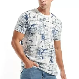 USALL T-Shirts USALL Herren Sommer DruckT-Shirt 95% Baumwolle Casual Atmungsaktives Männer T-Shirt Kurzarm