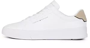 Tommy Hilfiger Sneaker & Sportschuhe Tommy Hilfiger Herren Court Sneaker Detail Essential aus Leder, Schwarz (Black), 41