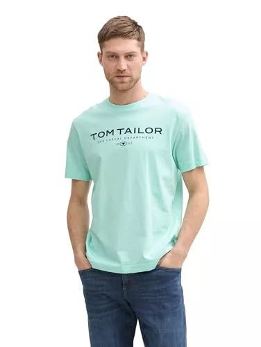 TOM TAILOR T-Shirts TOM TAILOR Herren T-Shirt aus Baumwolle mit Logo-Print