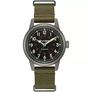 Bulova Uhren Bulova Unisex Analog Automatisch Uhr mit Echtes Leder Armband 98A255