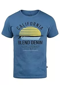 b BLEND T-Shirts Blend BHCalifo Herren T-Shirt Kurzarm Shirt mit Print Rundhals-Ausschnitt Baumwollmischung Regular fit