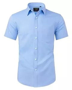 J.VER Hemden J.VER Herren Hemd Kurzarm Freizeithemd mit Tasche Regular fit Businesshemd Bügelleichte Oberteile Männer Modern