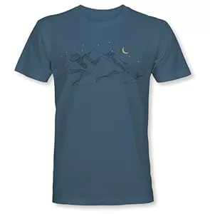 minifan T-Shirts Berg T-Shirt Herren : Mond-Berge - Kletter T-Shirt Männer - Geschenk für Wanderer - Bergsteiger Outdoor Ausrüstung