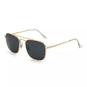 JIM HALO Sonnenbrillen & Zubehör JIM HALO Retro Runde Poalrized Sonnenbrille, Flache Metallquadratische Schatten für Männer Frauen