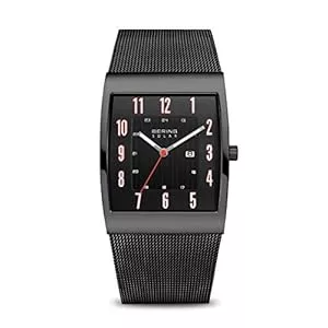 BERING Uhren BERING Herren Solar Uhr | Armbanduhr 33 mm Edelstahlgehäuse und Zifferblatt | Milanaisearmband | Saphierglas | 3 ATM | 16433