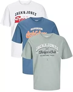 JACK & JONES T-Shirts JACK & JONES Herren 3er-Set T-Shirts aus Baumwolle