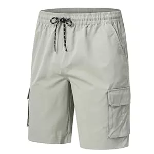 YuKaiChen Shorts YuKaiChen Kurze Hosen Herren Cargo Shorts Chino Shorts Sommer mikroelastisches Köpergewebe Elastische Taille mit Reißverschlusstaschen