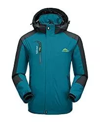 KEFITEVD Jacken KEFITEVD Herren Wasserdichte Leichte Softshelljacke Outdoorjacke mit Abnehmbarer Kapuze Windjacke Funktionsjacke für Wandern Camping