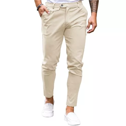 Feziakuk Hosen Feziakuk Herren Chino Hose Baumwolle Slim Fit Stoffhose Lässig Stretch Hosen Männer Schlupfhosen