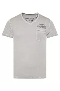 Camp David T-Shirts Camp David Herren V-Shirt mit Brusttasche und Backprint