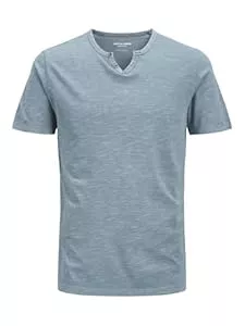 JACK & JONES T-Shirts JACK & JONES Herren Basic T-Shirt V-Ausschnitt Kurzarm Jersey Baumwolle Shirt mit Knöpfen JJESPLIT