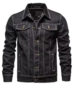 Btmpmcs Jacken Btmpmcs Herren Classics Jeansjacke Vintage Denim Trucker Jacket Gewaschener Cowboy Übergangsjacke Baumwolle Denim Jacke für Frühling und Herbst Western Motorrad Biker Jeans Mantel Outerwear
