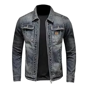 Generisch Jacken Jeansjacke Herren Gewaschener Sommerjacke Jeans Jacken Übergangsjacke Großen Größen Frühlingsjacke Vintage Herrenjacken Leichte Cowboy Jacke Denim Jacket Men