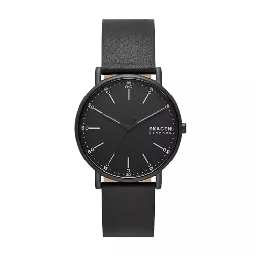 Skagen Uhren SKAGEN Signatur Watch for Men, Quartz Three Hand Movement with Leather Strap