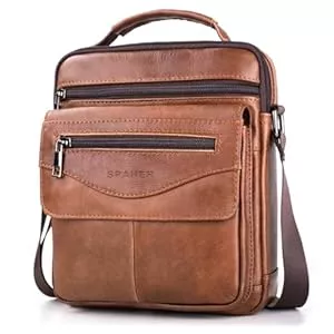 SPAHER Taschen & Rucksäcke SPAHER Umhängetasche Leder Herren Herrentasche Schultertasche Echtes Leder Handgelenktasche Herren Schultertasche Crossbody Bag Messenger Bags Geschenk für Männer