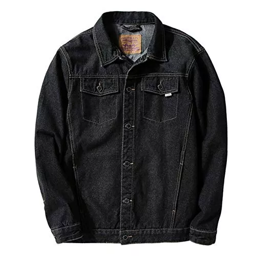 Loeay Jacken Loeay Herren Jeansjacken Frühling Herbst Baumwolle Jeans Mäntel Einfarbig Lässig Cowboy Windbreaker New Loose Outerwear Plus Size
