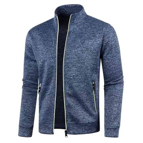 seiveini Jacken seiveini Cardigan Herren Leichte Strickjacke mit Reißverschluss Feinstrickjacke mit Stehkragen Zip Up Freizeitjacke Männer Outdoorjacke Vintage Sweatjacke Herbst Winter