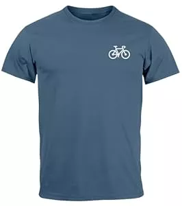 Neverless T-Shirts Neverless® Herren T-Shirt Fahrrad Bike Printshirt Logo Aufdruck Radfahrer Outdoor Fashion Streetstyle