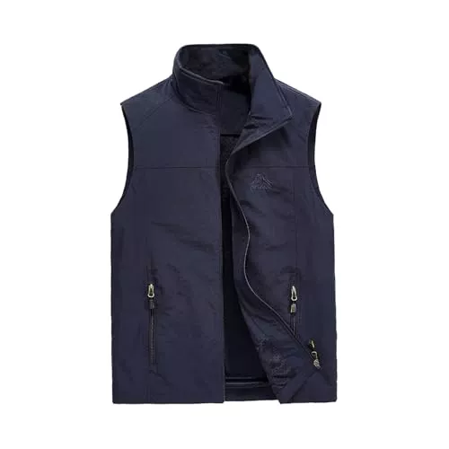 Vivikivi Westen Vivikivi Herren Weste Lässig Sommerweste Herren Leicht mit Taschen Atmungsaktiv Ärmellose Weste Jacke Schnelltrocknend Outdoorweste Anglerweste Jagd Fotografie Camping