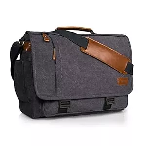ESTARER Taschen & Rucksäcke ESTARER Laptoptasche Umhängetasche Herren Canvas für Arbeit Uni Grau