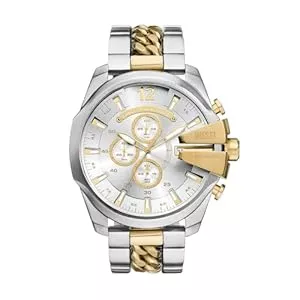 Diesel Uhren DIESEL Mega Chief Uhr für Herren, Chronographenwerk mit Edelstahlarmband