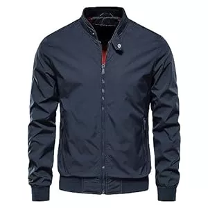 HOTIAN Jacken Herren Jacke Leichte Bomberjacke mit Stehkragen Jacke Übergangsjacke Freizeit jacke