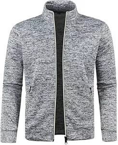 Mfhmom Strickjacken Mfhmom Sweatjacke Herren ohne Kapuze Sommer Leichte Strickjacke Casual Cardigan Jacke Sportjacke Stehkragen Dünne Fleecejacke mit Reißverschluss Hooded Jacket Lockere Baumwolle Herbstjacke