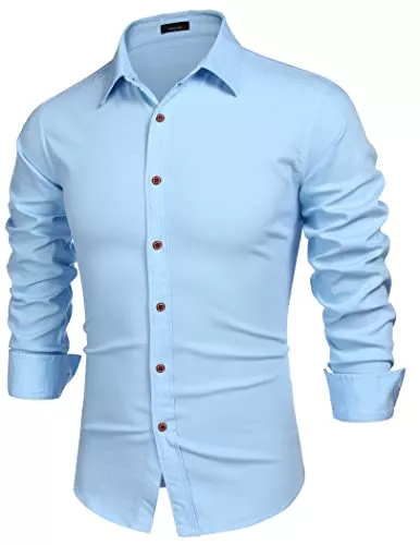 JINIDU Hemden JINIDU Herren Denim Shirt Freizeithemd Langarm Regular Fit Western Jeanshemd