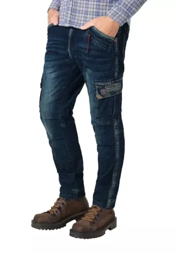 Timezone Hosen Timezone Herren Cargo Jeans Regular ROGERTZ - Regular Fit - Mid Waist - Blau