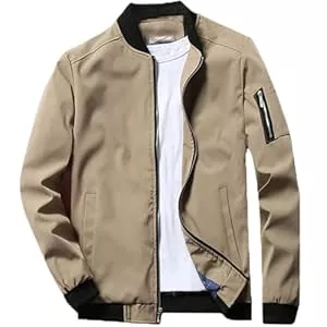 FTCayanz Jacken FTCayanz Herren Übergangsjacke Bomberjacke Leichte Blouson Jacke Sommer Stehkragen Windbreaker Jacken