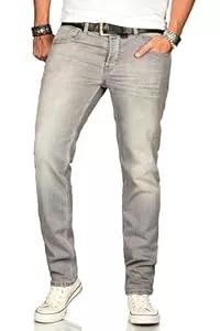 ALESSANDRO SALVARINI Jeans ALESSANDRO SALVARINI Herren Slim Fit Jeans Hose Denim Stretch-Jeans Jeanshose Washed