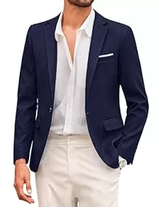 COOFANDY Blazer COOFANDY Herren Sakko Sportlich Modern Freizeit Blazer Jackett 1 Knopf Business Anzugjacke Regular Fit