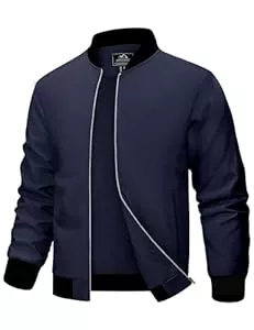 MAGCOMSEN Jacken MAGCOMSEN Herren Leicht Bomberjacke Dünne Blouson Jacke Freizeit Sommer Übergangsjacke Lässig Sportlich Fliegerjacke mit Multi Taschen