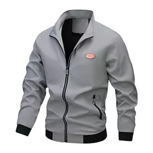 WAZHAKU Jacken WAZHAKU Dünne Herbstjacke Herren Leicht Bomberjacke Dünne Blouson Stehkragen Business Casual Blouson Jacke mit Taschen Lässig Herbst Winter Casual Übergangsjacke Fliegerjacke Freizeitjacke