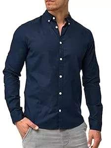 Indicode Hemden Indicode Herren Brayden Hemd gestreift mit Button-Down-Kragen | Herrenhemd Männerhemd