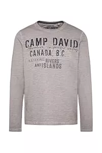 Camp David Langarmshirts Camp David Herren Longsleeve Oil Dyed mit Artwork