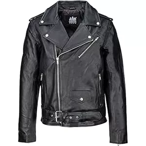 URBAN 5884 Jacken URBAN 5884 Herren Perfecto Lederjacke, Weiches und Strapazierfähiges echtes Rindsleder, Biker Style Herrenjacke