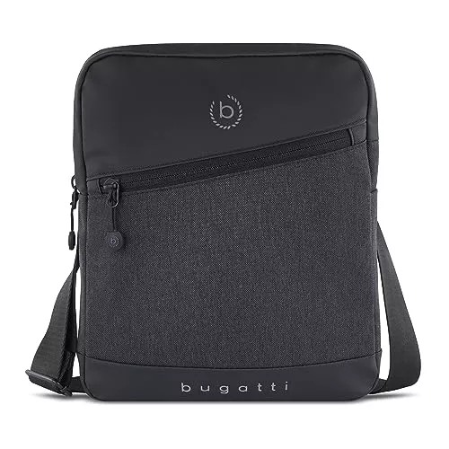 bugatti Taschen & Rucksäcke bugatti Universum Umhängetasche für Herren, kleine schwarze Schultertasche, Mini Messenger Bag