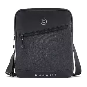 bugatti Taschen & Rucksäcke bugatti Universum Umhängetasche für Herren, kleine schwarze Schultertasche, Mini Messenger Bag