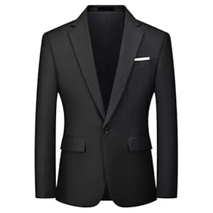 Autsel Blazer Autsel Sakko Herren Slim Fit Sportlich Herren Anzugjacke Business Blazer für Hochzeit Freizeit EIN Knopf